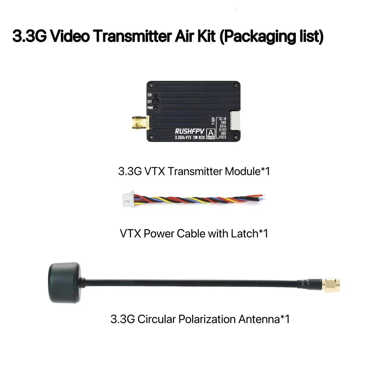 Drone Antenna - RUSHFPV 3.3G 2W VTX Trasmettitore FPV
