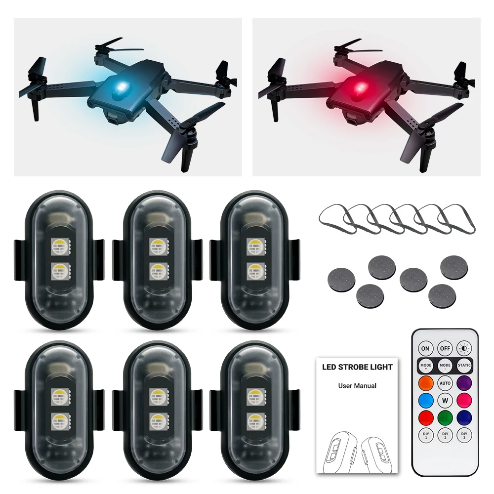 Drone Led Light - Luce Stroboscopica per Moto, LED RGB