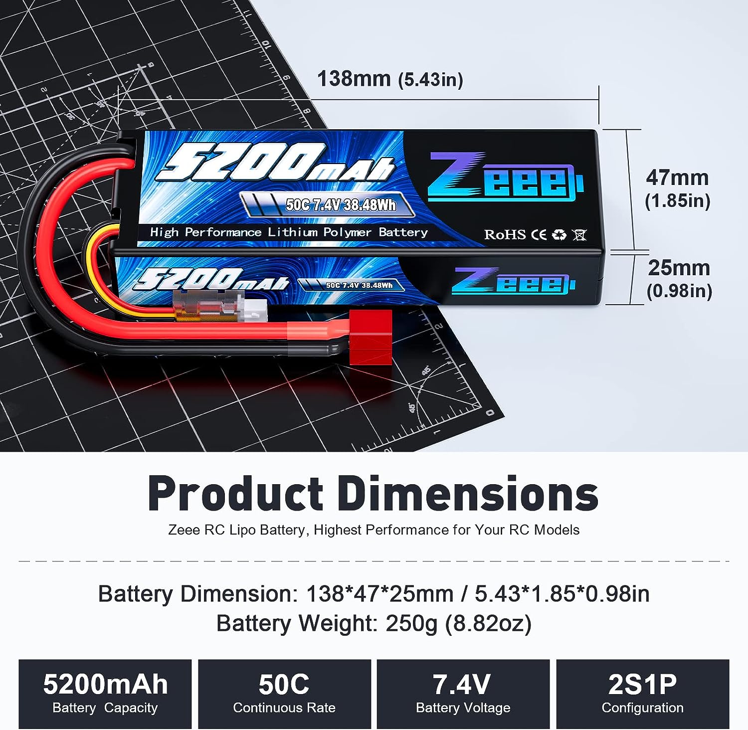 Zeee 5200mAh 2S RC Lipo Batter - Drone Power Distribution Board recensione e prezzo