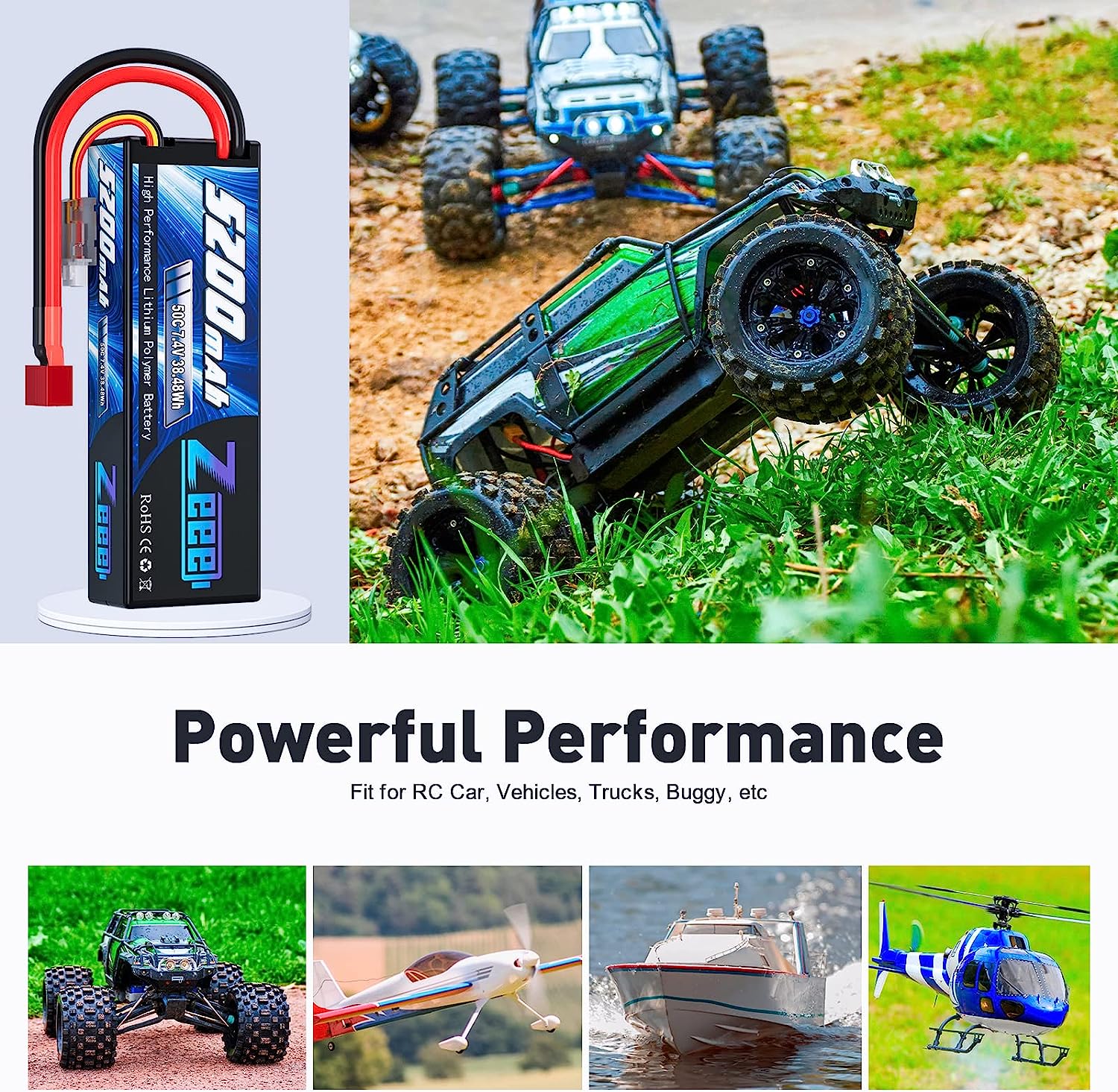 Zeee 5200mAh 2S RC Lipo Batter - Drone Power Distribution Board recensione e prezzo