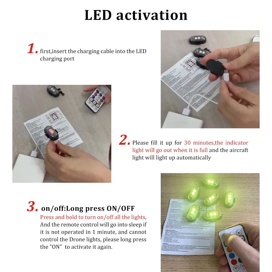 2/4/8Pcs telecomando senza fil - Drone Led Light recensione e prezzo